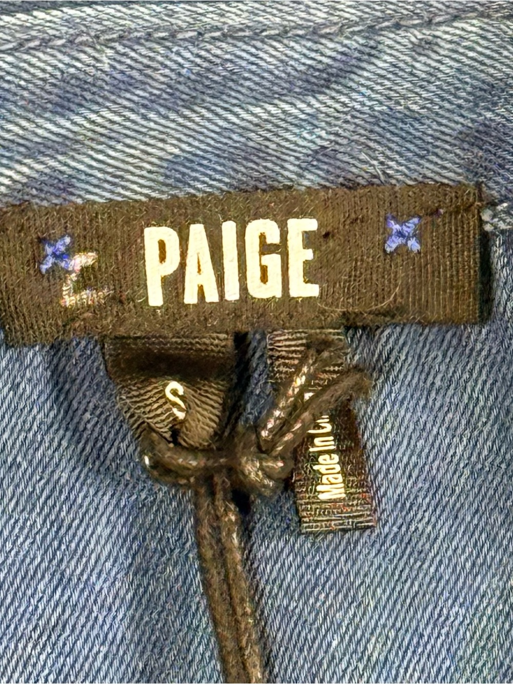 NWT PAIGE Blue Denim Arley Lace Up Long Sleeve Romper Size S - Picture 7 of 11